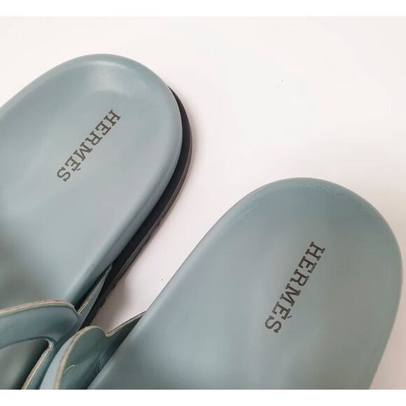 Hermes Extra Sandals Blue Flip Flops Sz.37 - Picture 3 of 5